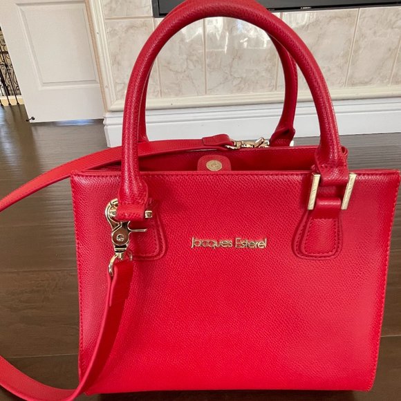 Jacques Esterel Red Handbag with adjustable crossbody/shoulder strap - Picture 2 of 12